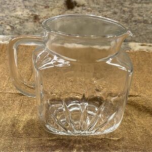 VINTAGE Pitcher: Square Federal Starburst w/Star on bottom - Clear Pressed Glass